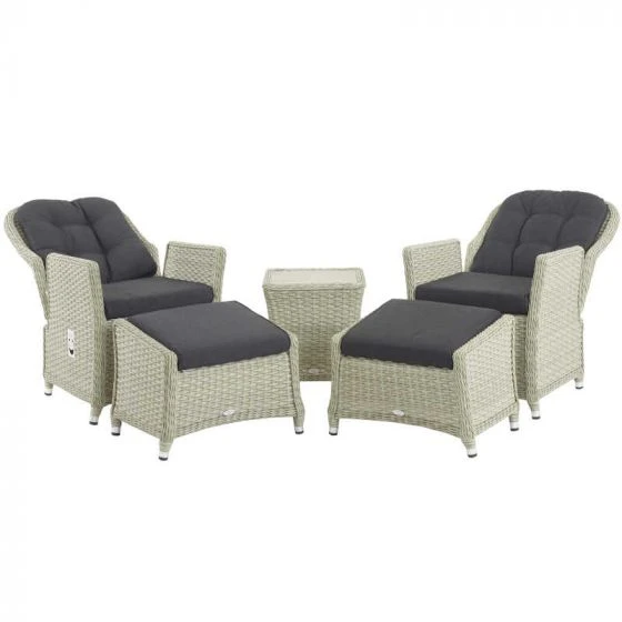 Bramblecrest Chatsworth Recliner Set W 2 Footstools & High Coffee Table - Image 4