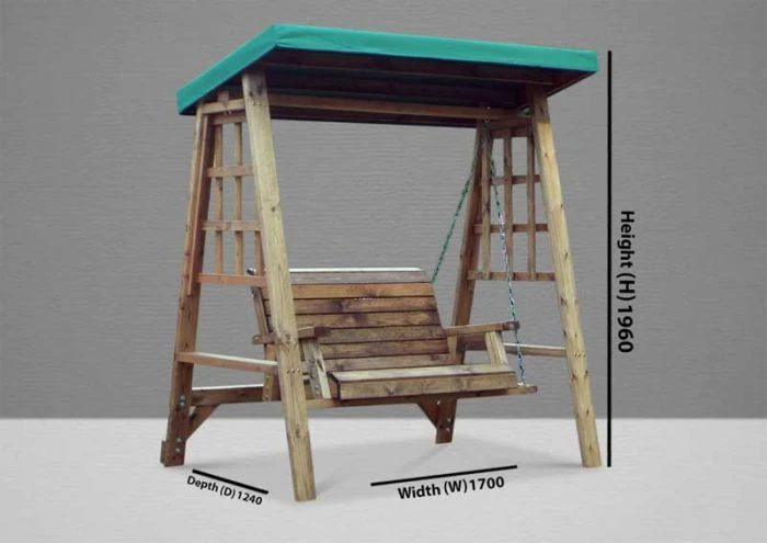 Charles Taylor Dorset 2 Seat Swing Green - Image 2