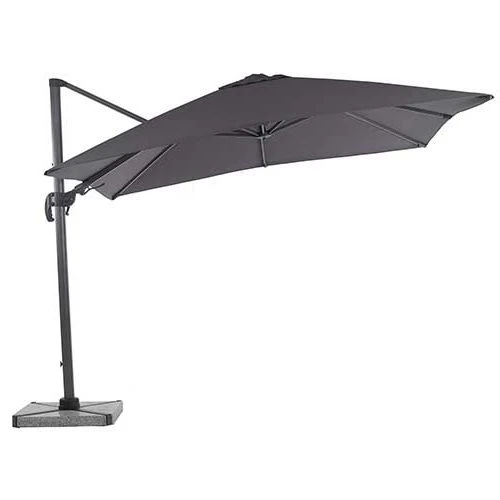 Bramblecrest Truro 3mx3m Square Side Post Parasol Grey With LED - Image 3