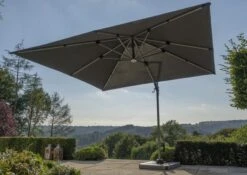 Bramblecrest Truro 3mx3m Square Side Post Parasol Grey With LED