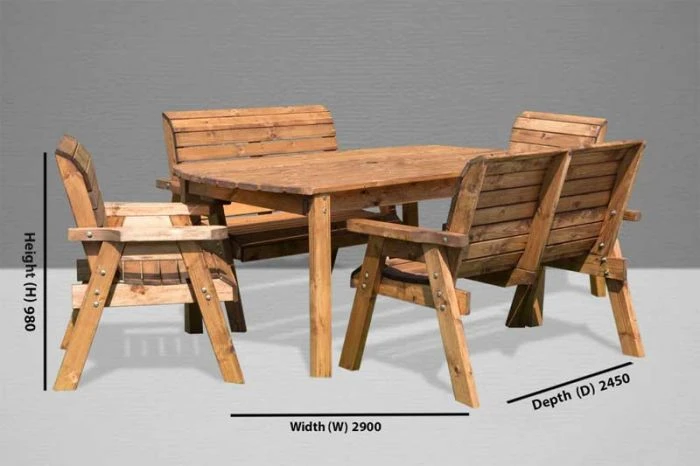 Charles Taylor Six Seat Rectangular Set (2 Benches + 2 Chairs) - Image 2