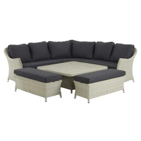 Bramblecrest Chatsworth Modular Sofa Set W Square Adj Table & 2 Benches - Image 4