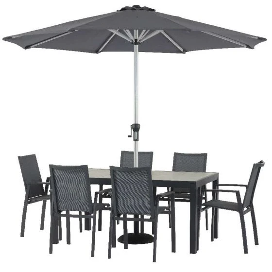 Bramblecrest Seville 6 Seat Set W 164x95cm Dining Table & Parasol - Image 3