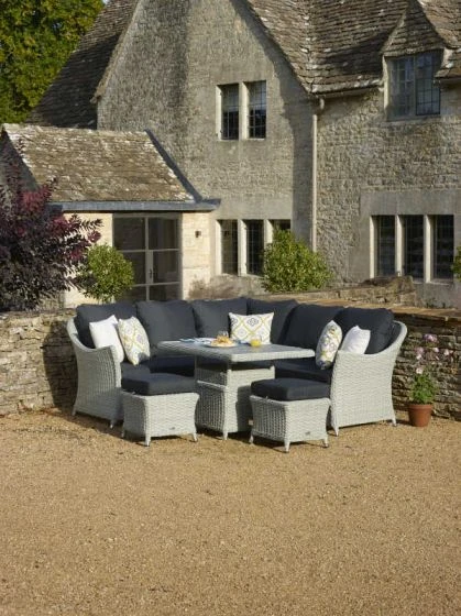 Bramblecrest Chatsworth Mini Modular Sofa Set W Adj Table & 2 Stools - Image 2