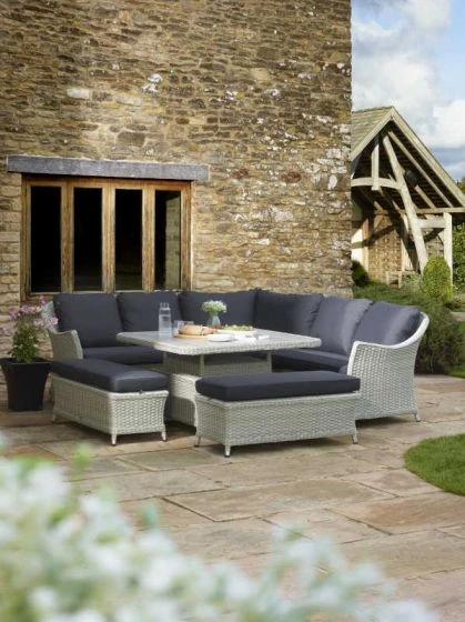 Bramblecrest Chatsworth Modular Sofa Set W Square Adj Table & 2 Benches - Image 2