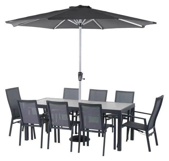 Bramblecrest Seville 8 Seat Set W 204x95cm Dining Table & Parasol - Image 3