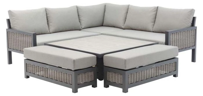 Bramblecrest Buckland Modular Sofa Set W Square Adj Table & 2 Benches - Image 4